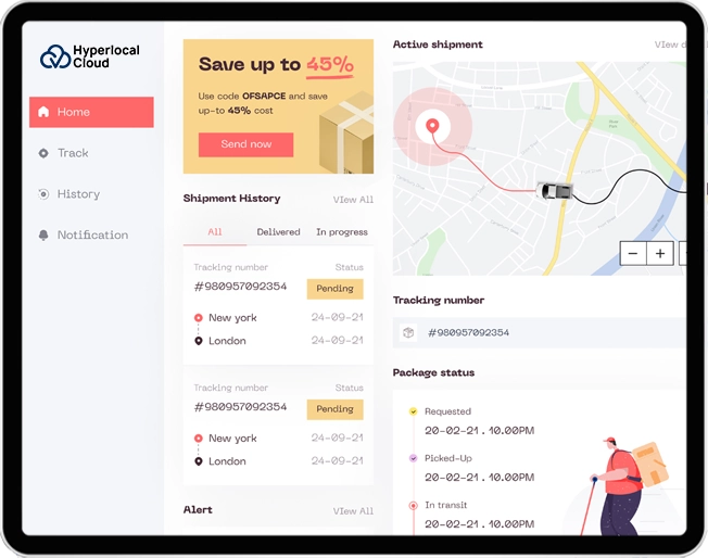 Admin Panel For On Demand Courier Delivery App